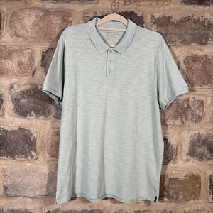 Vince Men's Polo Shirt Size L Light Green Cotton Short Sleeve Casual Top Golf‎